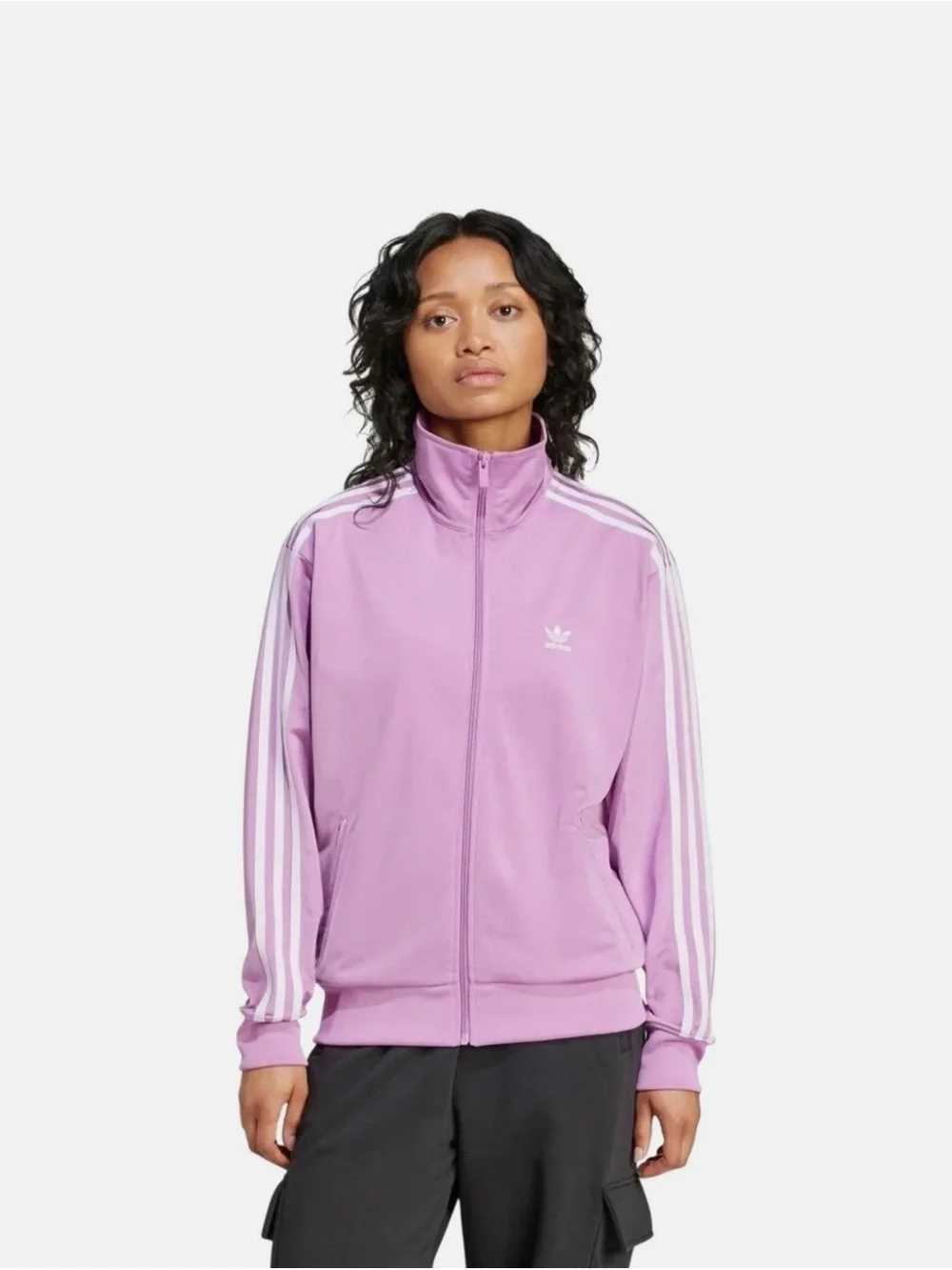 adidas light orchard / light pink Cropped Firebird Track Jacket
